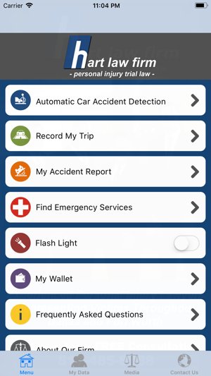 Everything you might need in case of a motor vehicle accident - right on your phone.